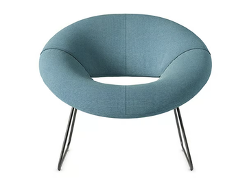 LXR18 - Sled base upholstered fabric armchair by LEOLUX LX - view 3